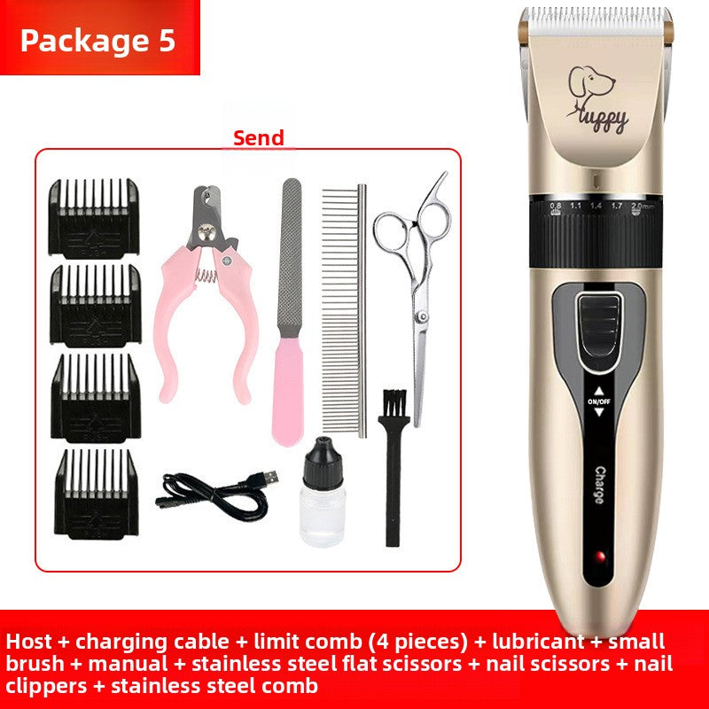 Cordless Dog Hair Clipper Kit with Thin or Thick Cutter Heads