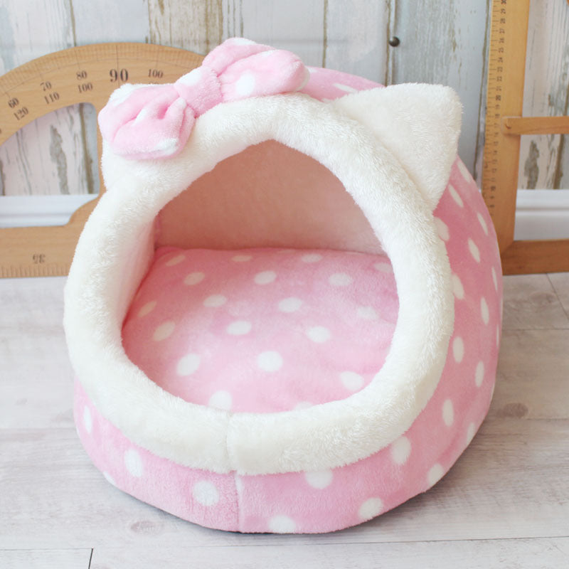 Enclosed Pet Kennel House with Soft Cushion for Dogs and Cats