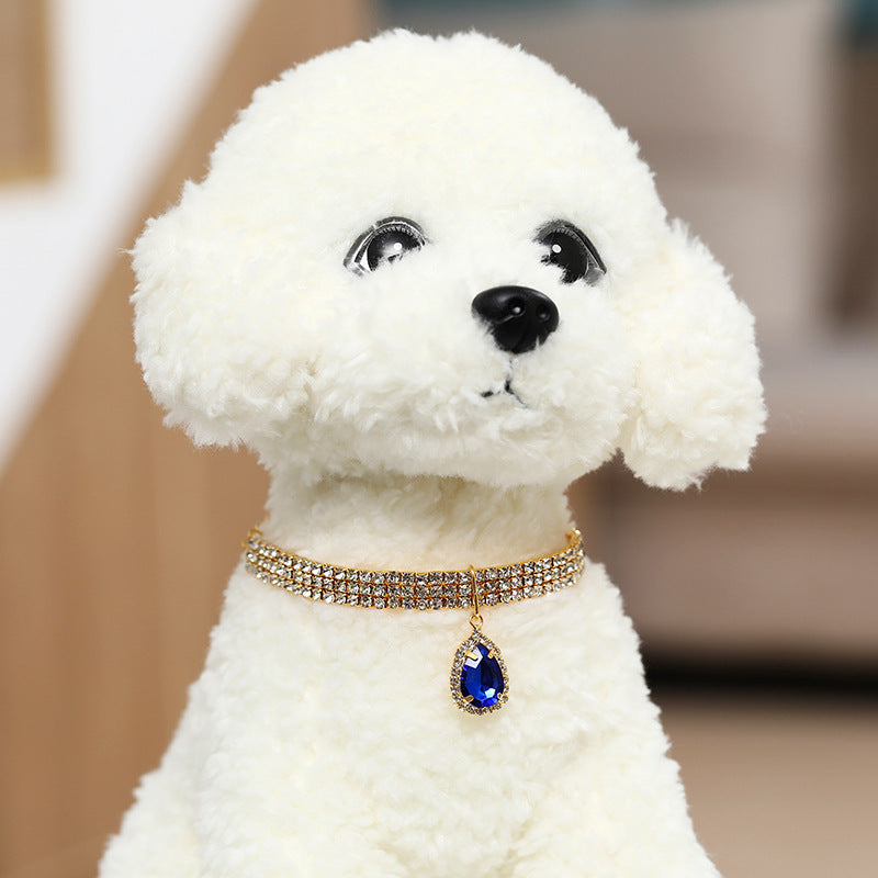 Sparkly decorative collar for small dogs shown in five colours