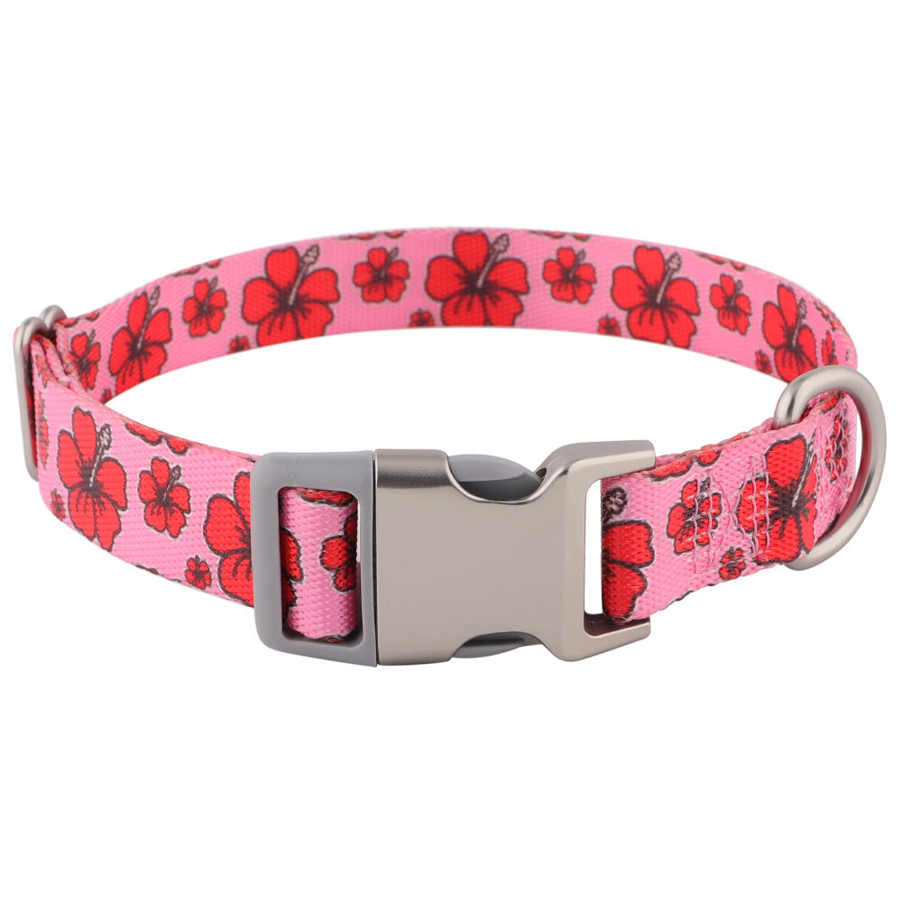 Printed nylon dog collar with colourful pattern, product image 13