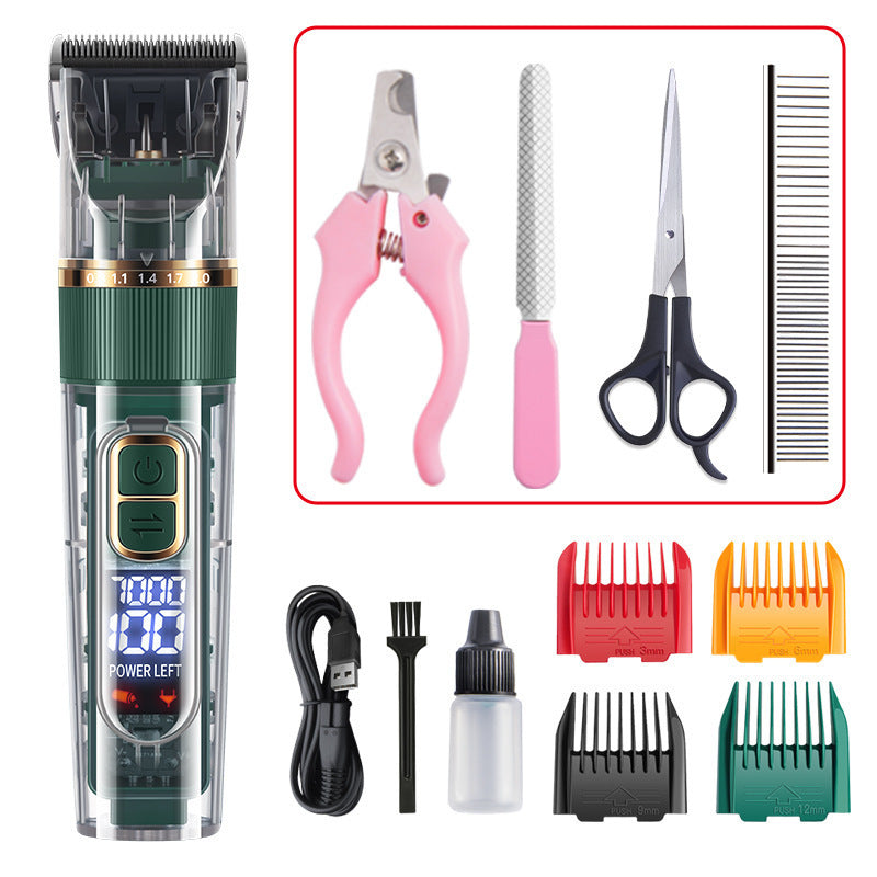 Pet Hair Clipper Grooming Kit with Steel Comb and Scissors