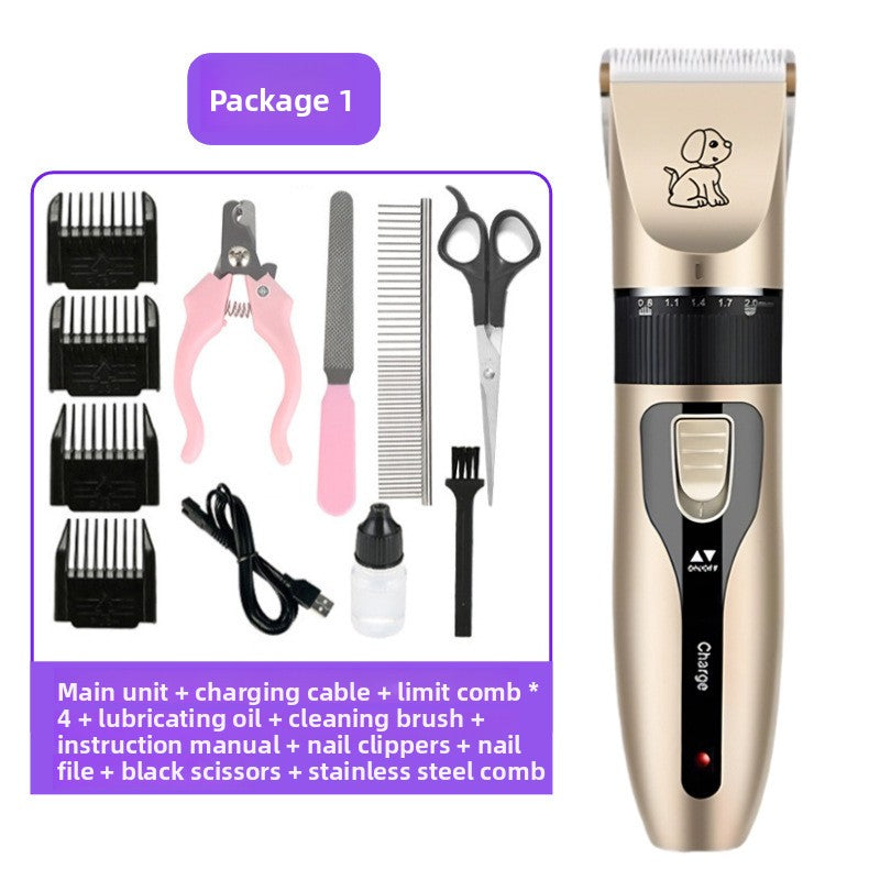 Cordless Pet Clipper Kit with Guide Combs, Scissors and Nail File