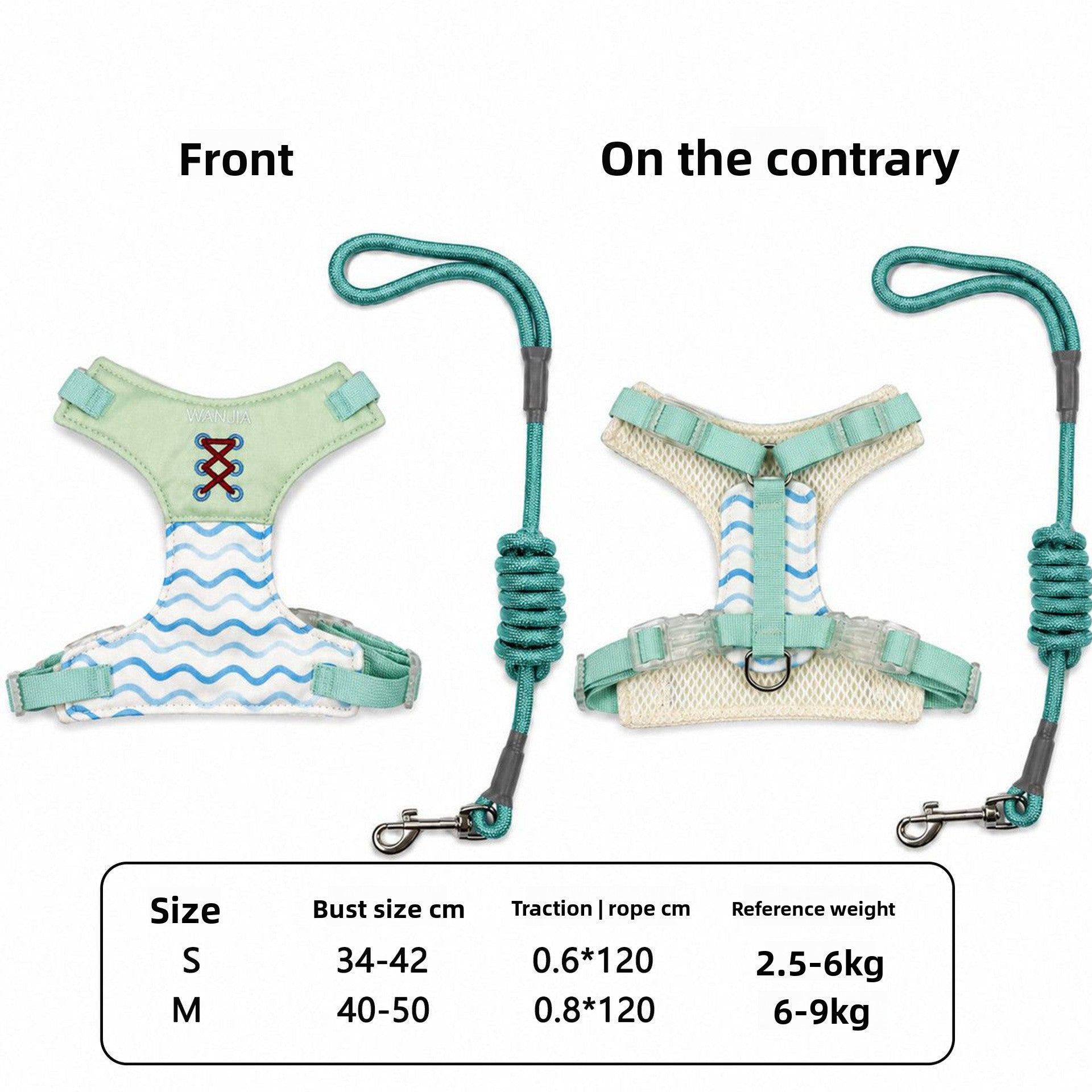 Breathable mesh small dog harness and lead set, 2 sizes available