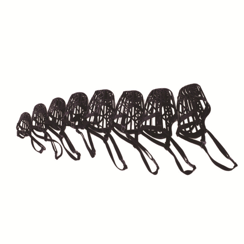Ventilated beige plastic dog muzzle with adjustable head strap, product image 12