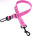 Elastic dog car seat belt lead with reflective strip in red