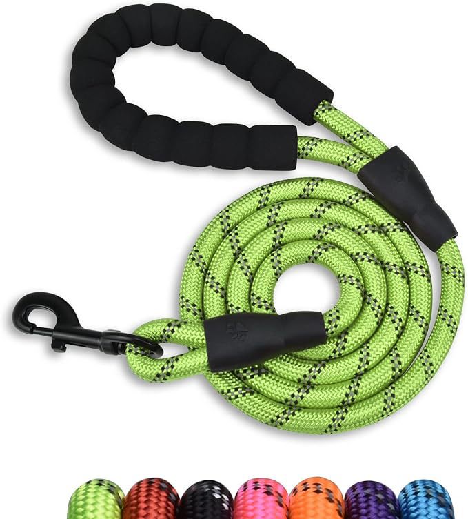 Reflective nylon rope dog lead in 4 colour options