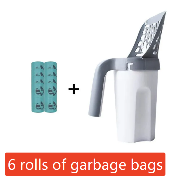Cat Litter Scoop with Built-In Waste Bin and Storage