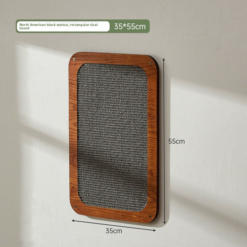 Solid wood wall-mounted cat furniture in Sisal Scratching Board, Black