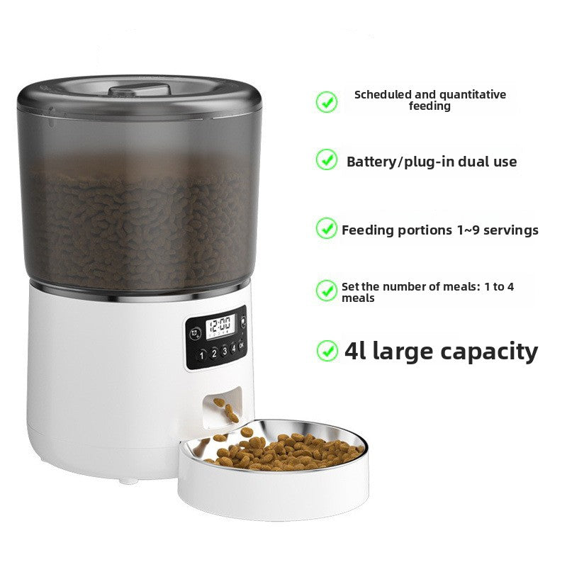 Automatic 4L Cat Feeder with App Control and Timed Portion Dispensing