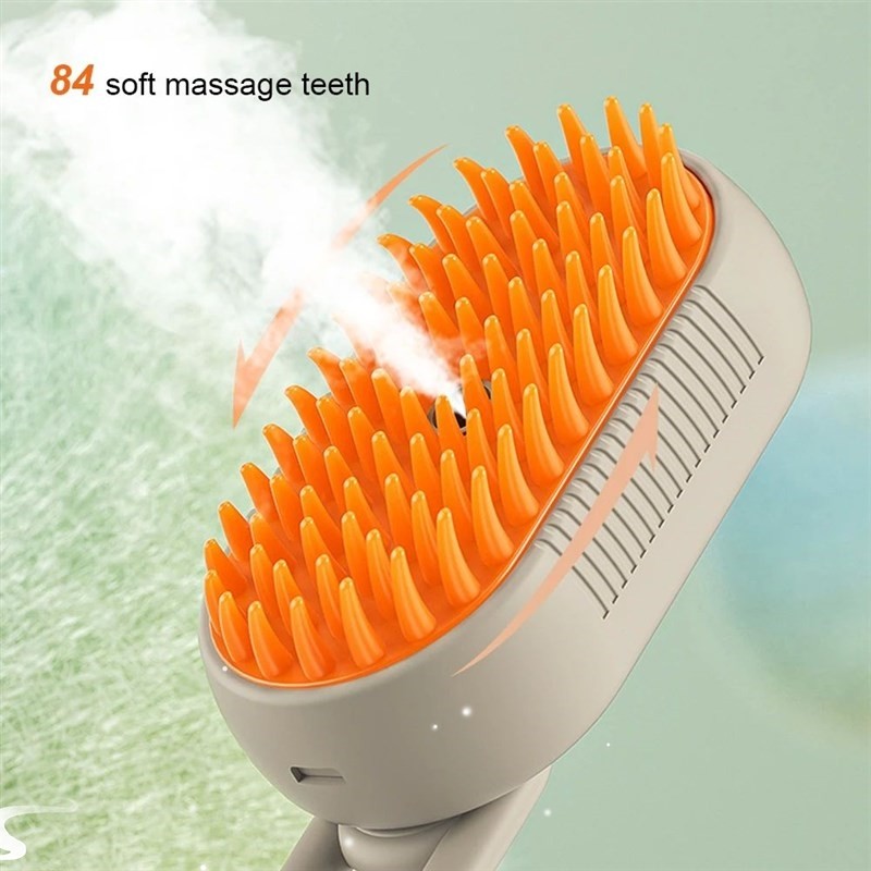 3-in-1 Electric Steam Spray Cat Brush for Loose Fur and Mats