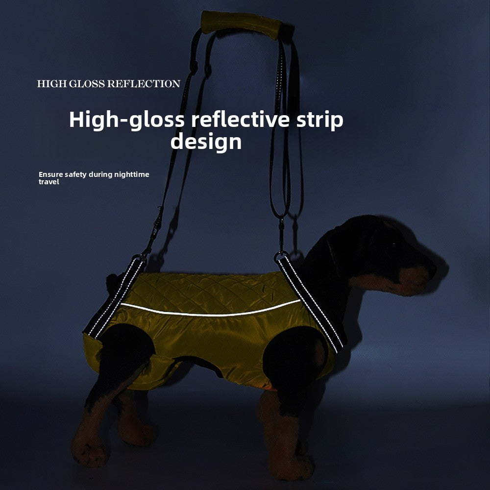 Black chest and back dog support harness with carry handle, product image 4