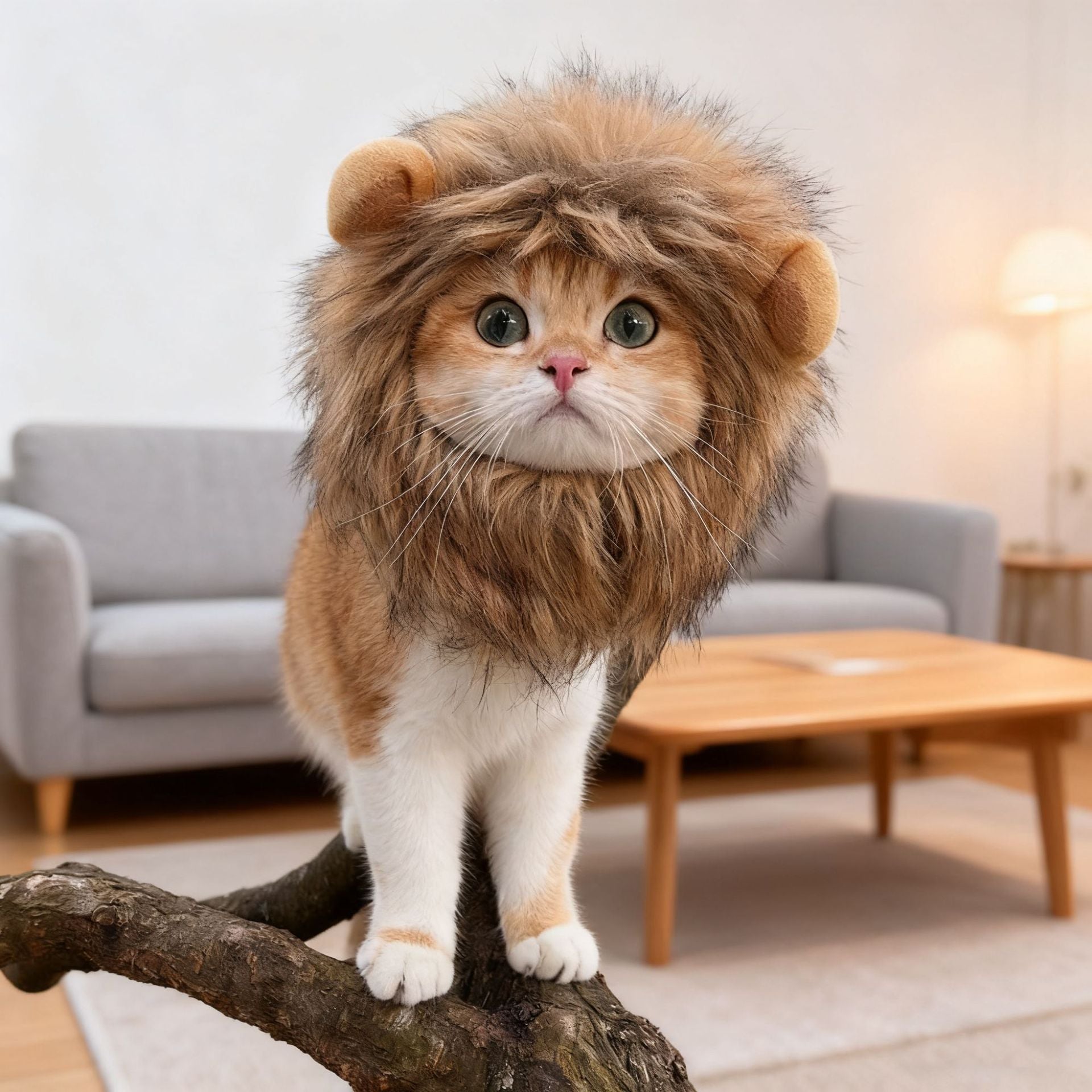 Cute animal headgear hat for cats and small dogs in Brown Bear, material detail