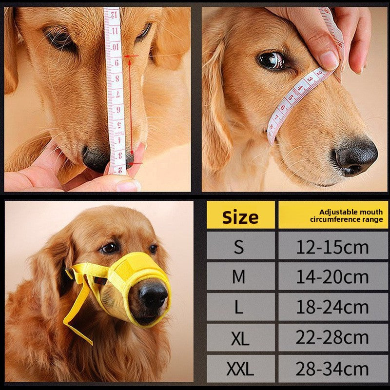Soft red cloth dog muzzle with adjustable strap for grooming, product image 2