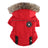 Padded dog chest jacket with zip and reflective straps, side view