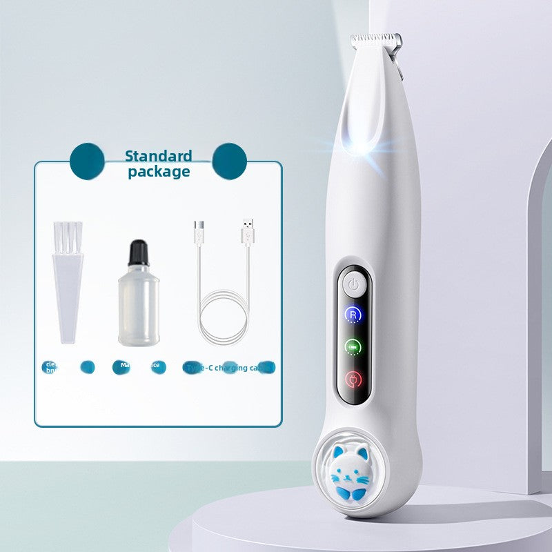 Silent Paw Trimmer with LED Spotlight and 18mm Wide Blade