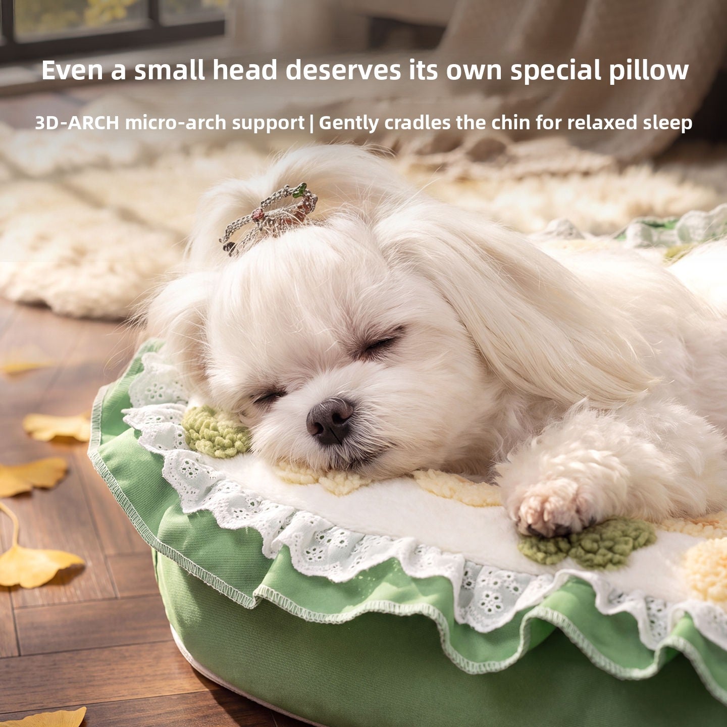 Open Dog Kennel Mat with Cute Print, Warm Spacious Bed