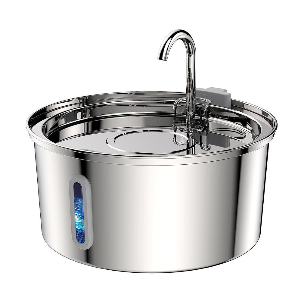 3.2L Stainless Steel Pet Water Fountain with Triple Filtration and Detachable Design