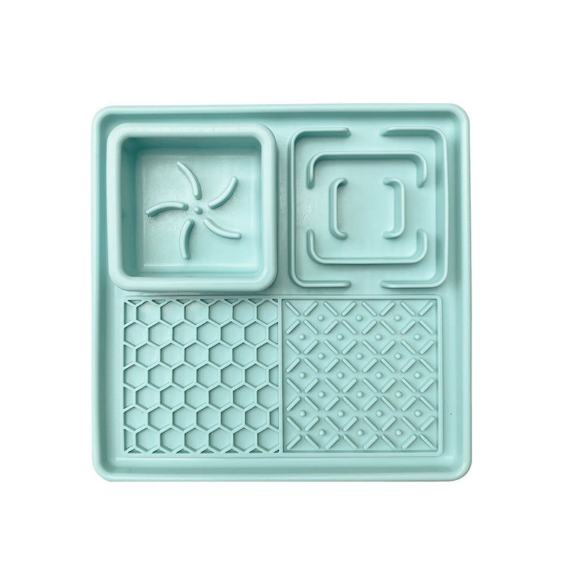 Food-Grade Silicone Pet Feeding Mat in Round or Square Shape with Non-Slip Waterproof Base