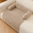 Cat resting on a coffee coloured soft pet mat with non-slip base