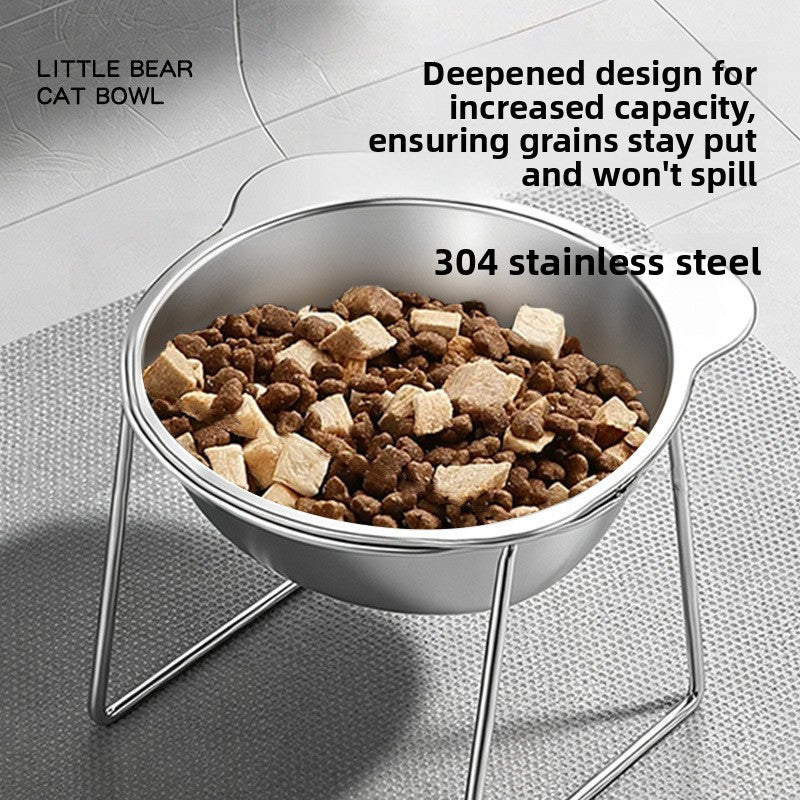 Stainless steel elevated pet bowl with stand - photo 1