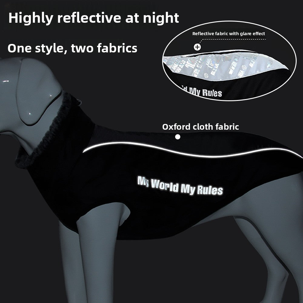 Warm reflective raincoat for large dogs, available in 9 colours, image 4