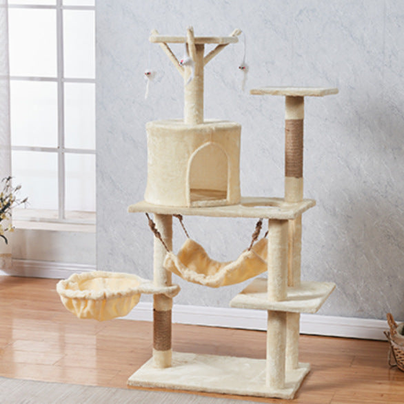 Compact cat climbing tree with hammock and posts, photo 8 of 14