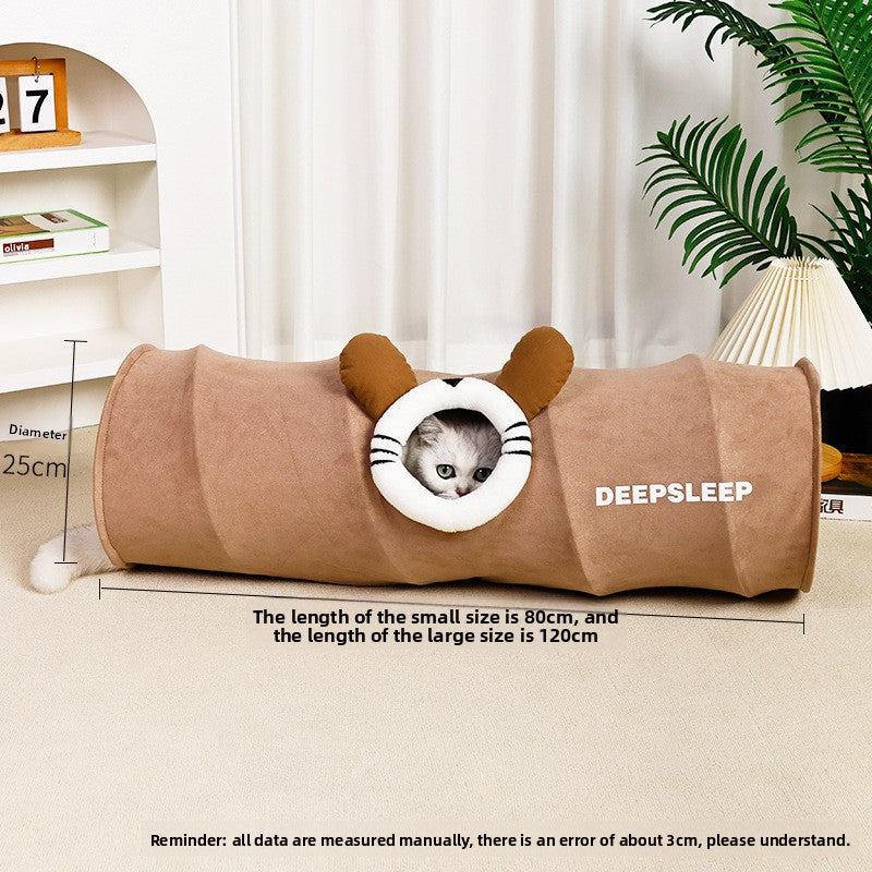 Crinkle cat tunnel toy with peek-a-boo holes, photo 9 of 13