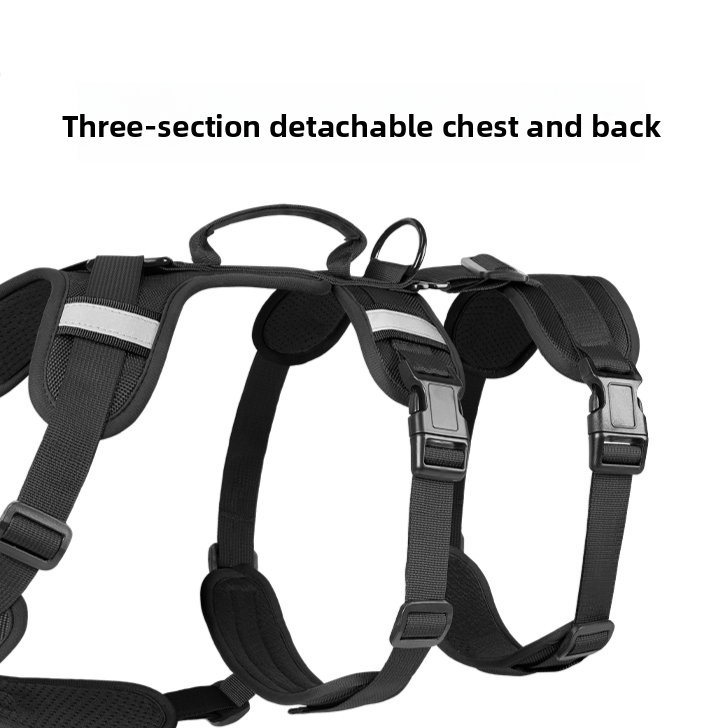 Escape-resistant reflective harness for larger dogs in 3 colour options