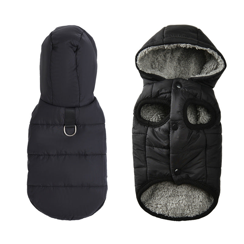 Hooded waterproof dog vest jackets in two styles