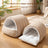 Enclosed washable cat cave bed with removable cushion, medium size, view 3 of 17
