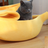 Banana boat shaped dog bed for cats and small dogs, second detail photo