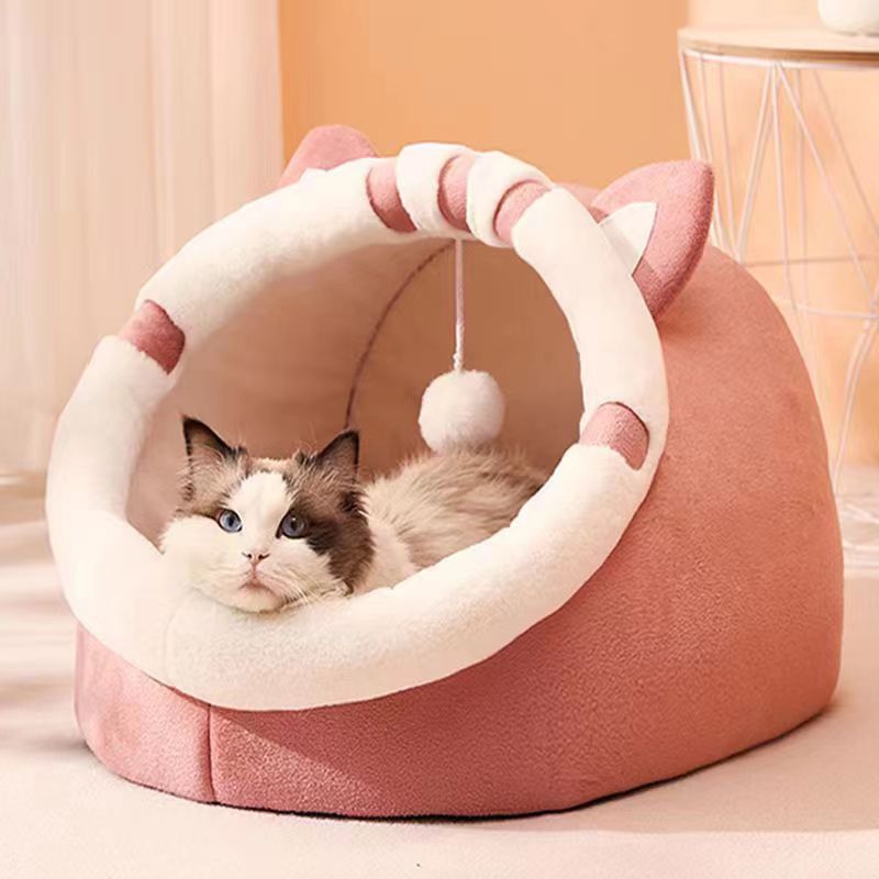 Rabbit design semi-enclosed pet bed for cats and small dogs, photo 15