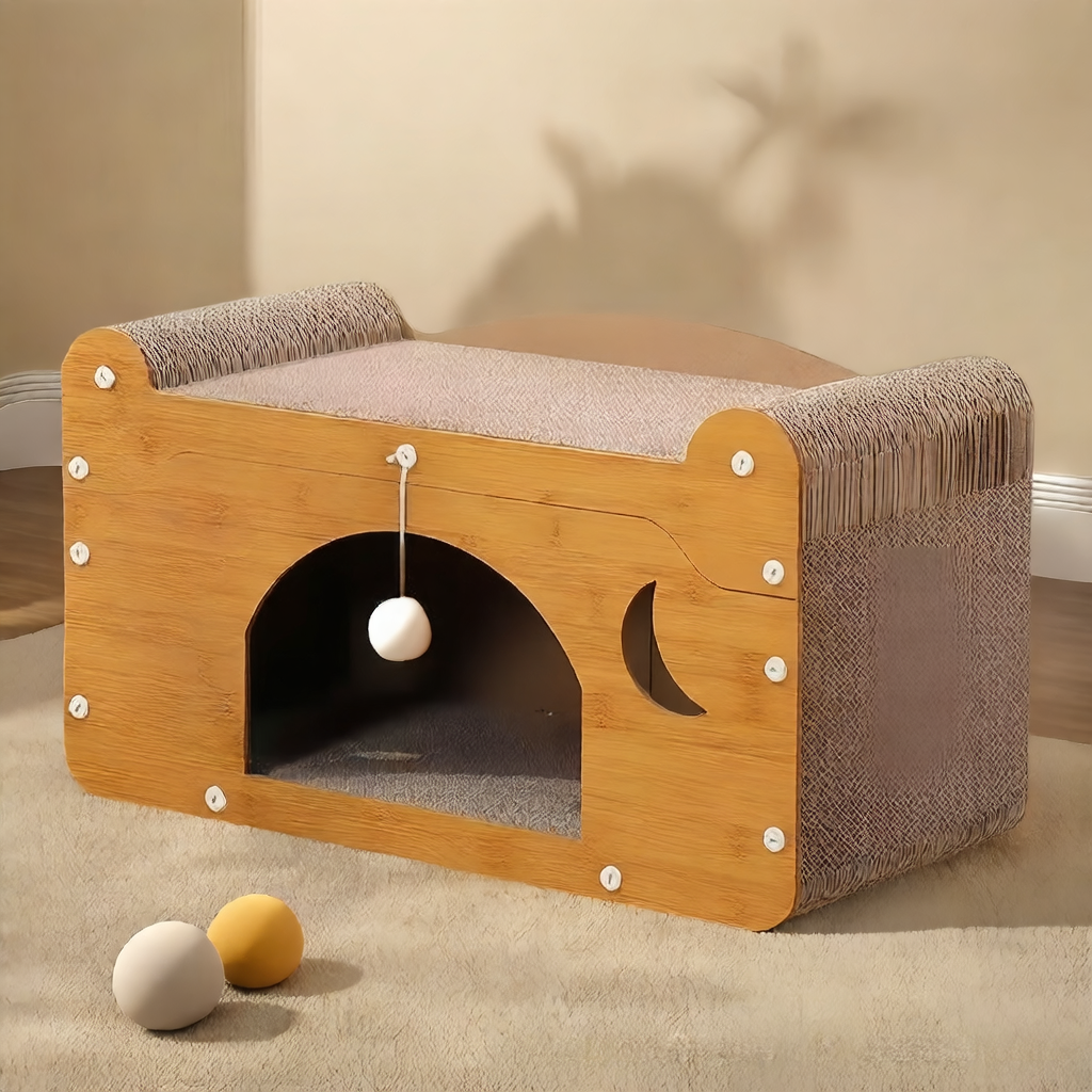 Double layer cat scratcher nest in TV design, view 4