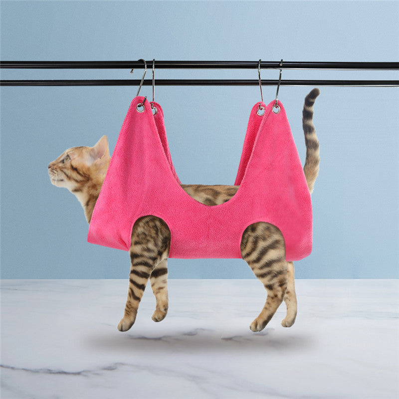 Flannel pet grooming hammock for nail trimming, photo 9 of 14