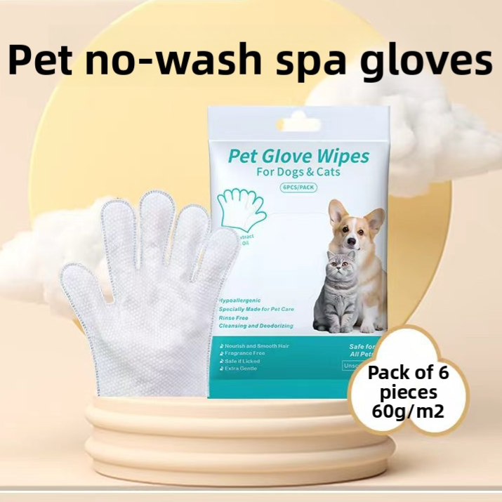 Pet Grooming Wipes and Disposable Gloves Kit for Cats and Dogs