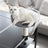 Clip-on desk cat bed and climbing perch, close-up detail view