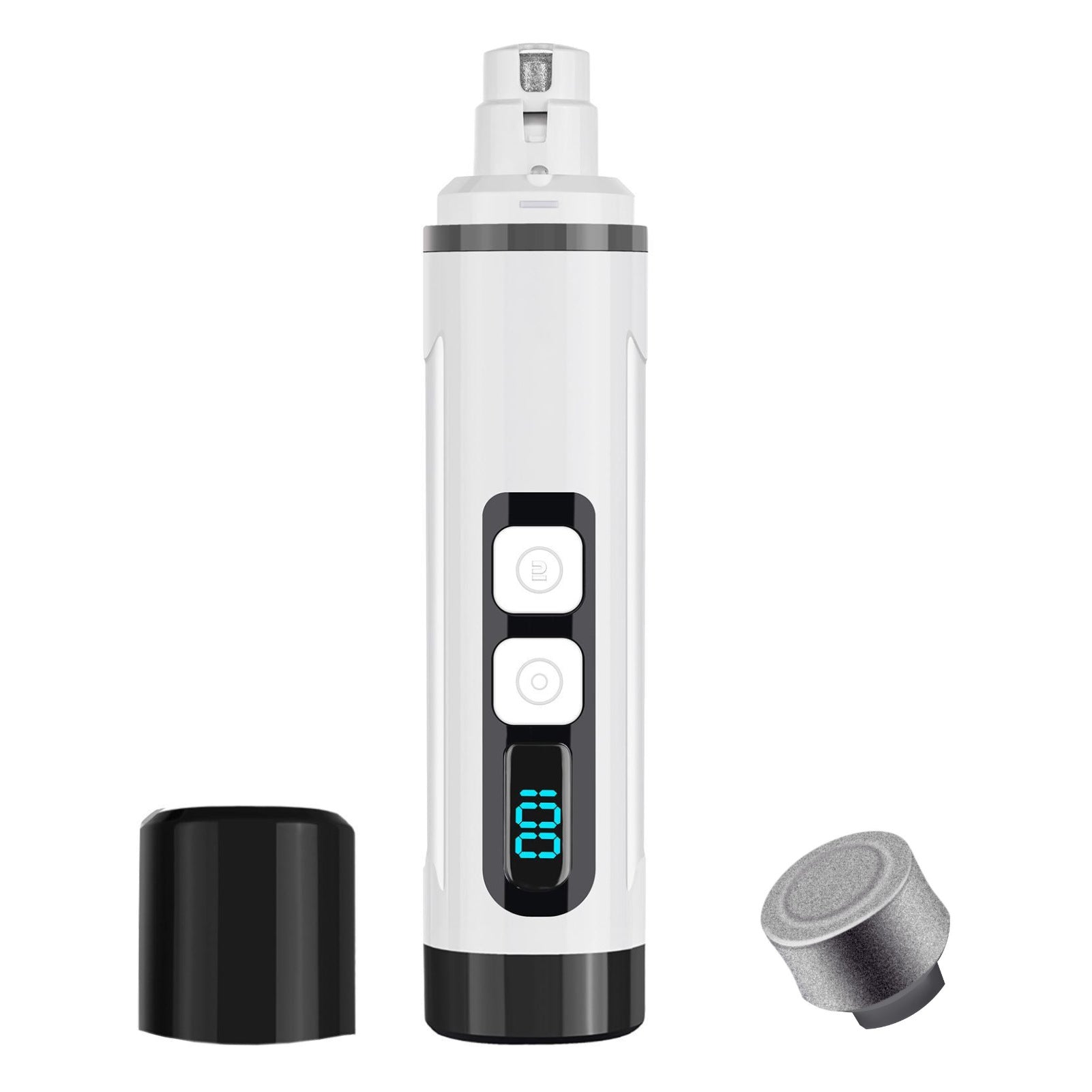 Compact Two-Speed Pet Nail Grinder with LED, Quiet Claw Polisher