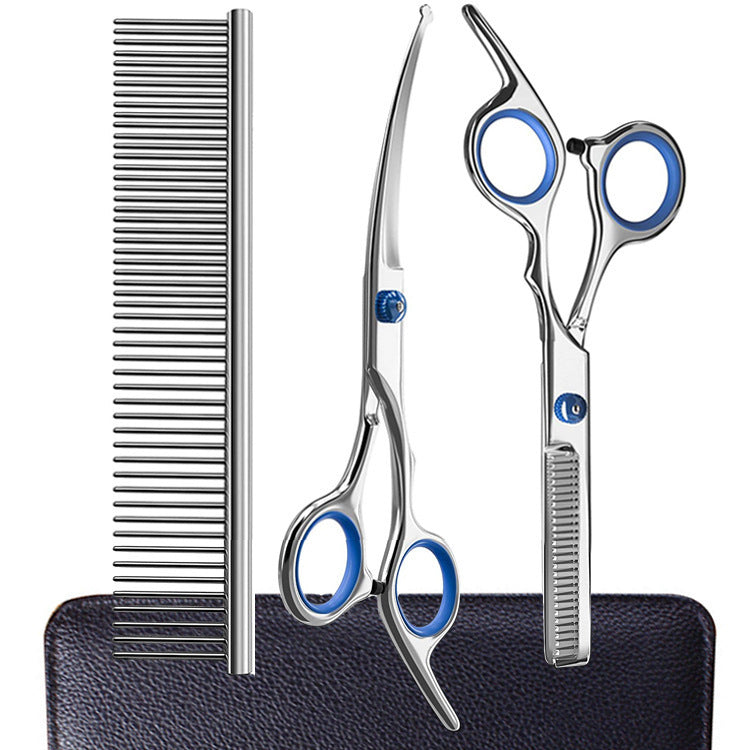 Stainless steel pet grooming scissors set with comb, photo 16 of 30