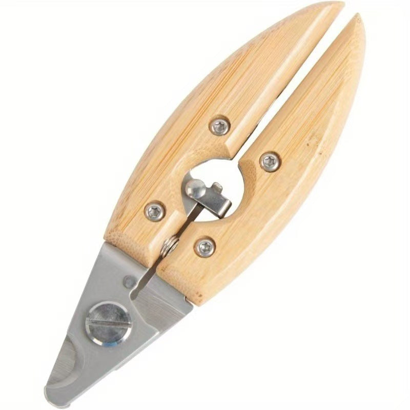 Wooden Handle Stainless Steel Dog Nail Clippers, Anti-Splash