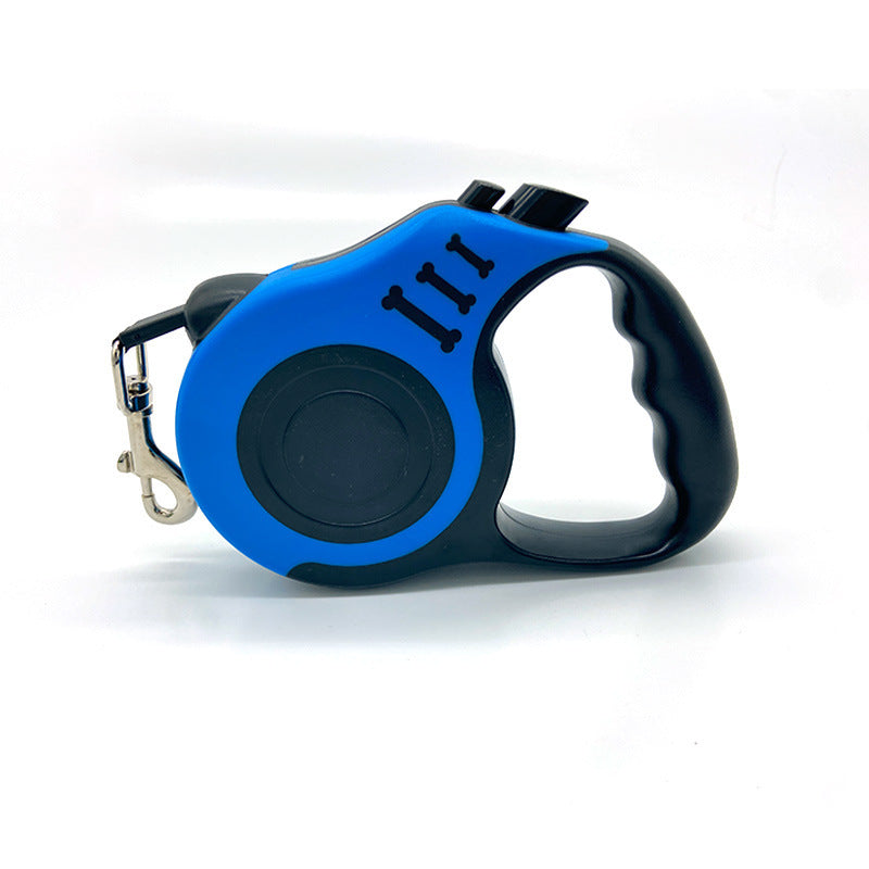 Automatic retractable dog leads shown in five bright colours