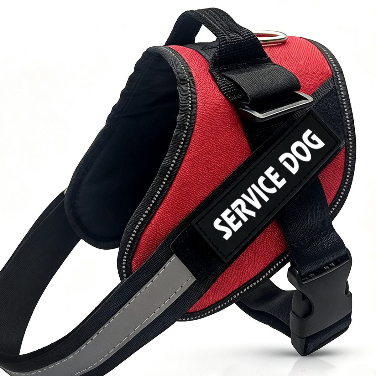 Reflective Oxford dog harness with hook and loop patch areas in 16 colour options