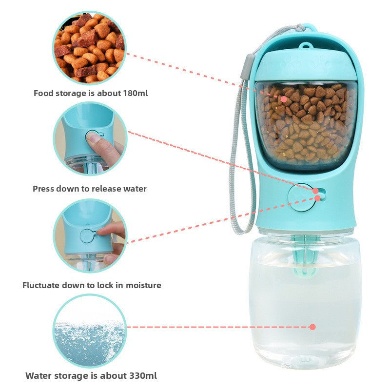 Portable 2-in-1 Dog Water Bottle and Drinking Cup with Leak-Proof Lid