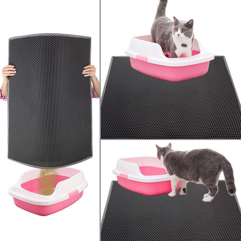Thick EVA Cat Litter Trapping Mat, Double Layer Anti-Scatter
