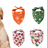 Small dog wearing a pretty floral print triangle pet bandana