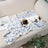 Small coral fleece pet mat, alternative angle view