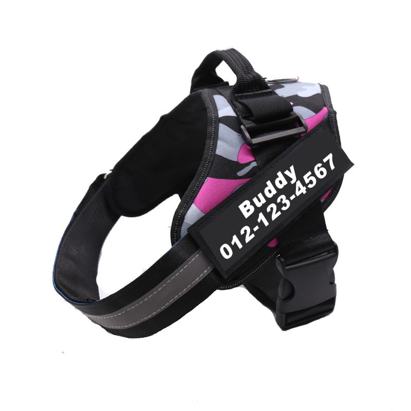 Reflective Oxford dog harness with padded chest straps and lead