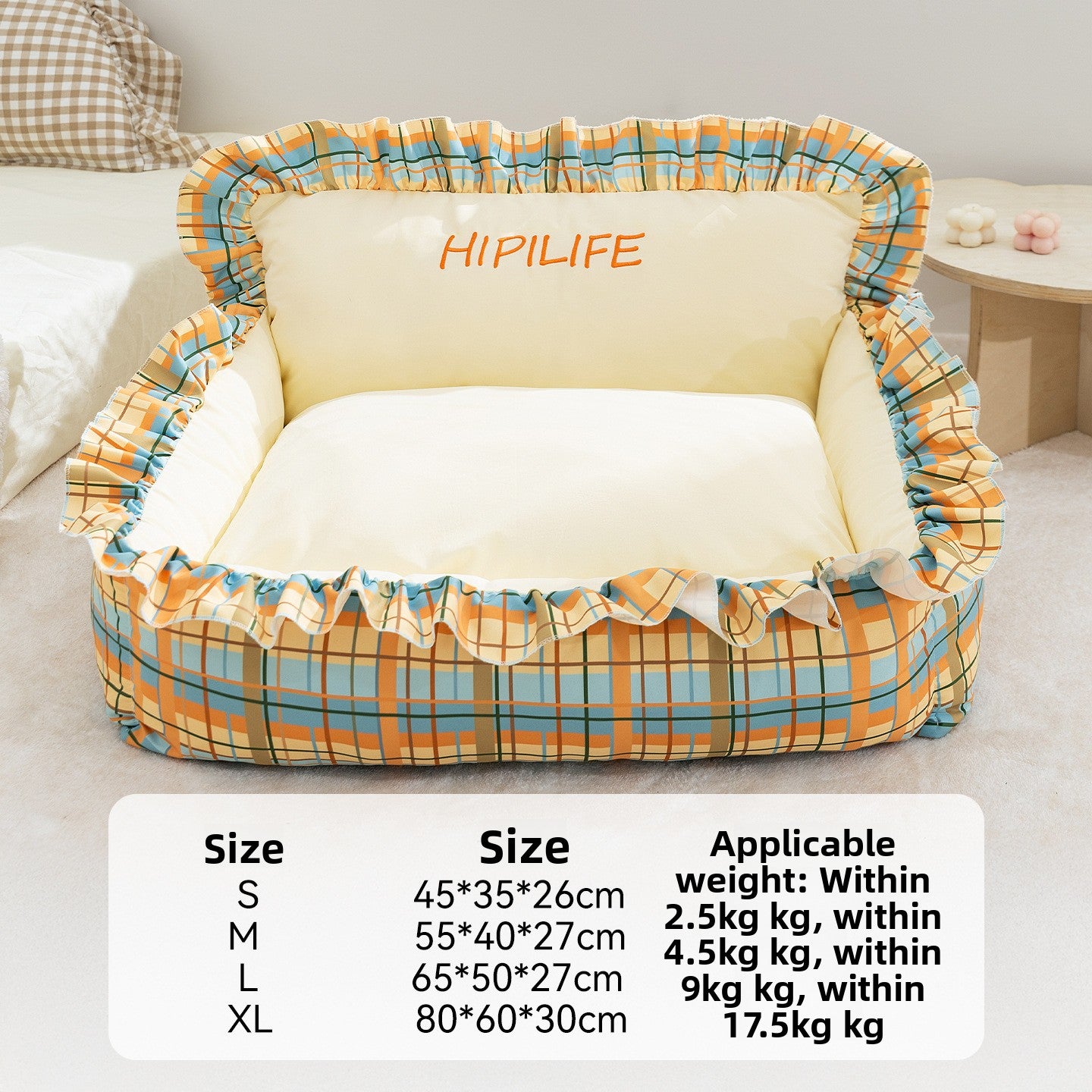 Detachable open pet bed with matching pillow in a cute print pattern, photo 38