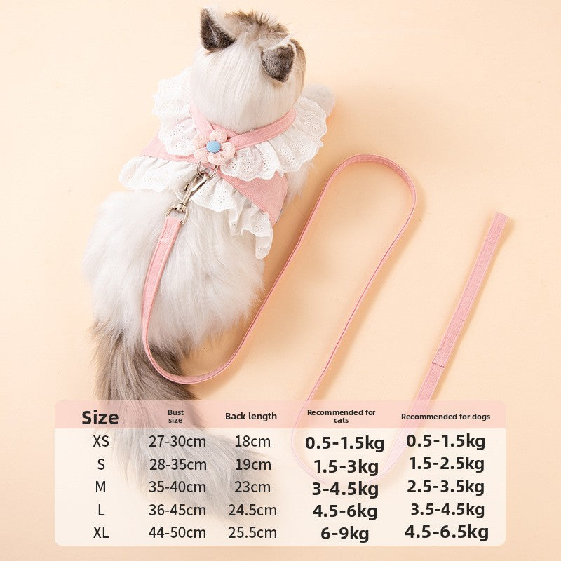 Lightweight chest harness and lead for dogs and cats in 2 colour options