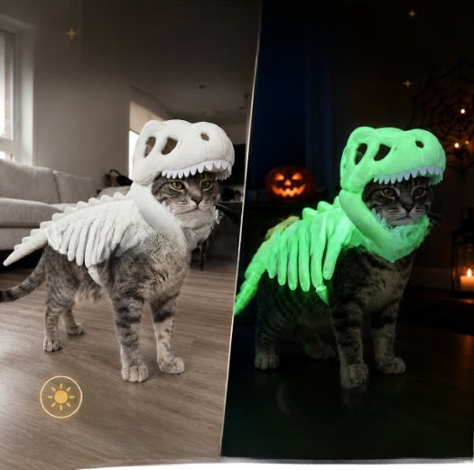 Dinosaur skeleton pet costume with glow option for dogs and cats, image 4