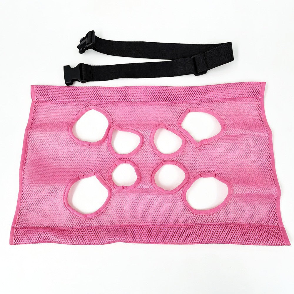 Hanging pet grooming hammock for dogs and cats in Pink Single Mesh